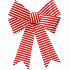 Lot de 5 noeuds (H11 cm) Rayures Rouge
