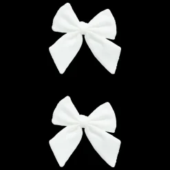 Lot de 2 nœuds (H14 cm) Laine précieuse Blanc