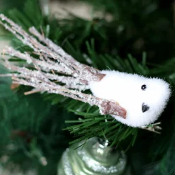 Lot de 3 oiseaux (H16 cm) Palermo sur pince Blanc