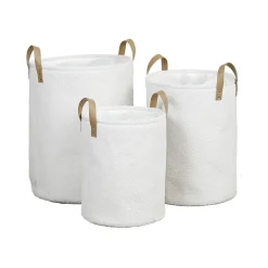 Lot de 3 paniers à linge bouclette (H54 cm) Avoriaz Blanc