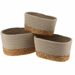 Lot de 3 paniers de rangement (H13 cm) Timeless Taupe
