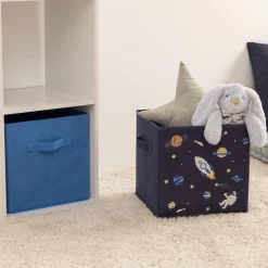Lot de 2 paniers de rangement enfant (29 x 29 cm) Espace Bleu