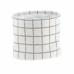 Lot de 3 paniers de rangement (H17 cm) Carreaux Blanc