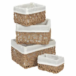 Lot de 4 paniers (H14 cm) Coly Naturel