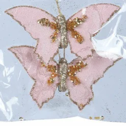 Lot de 2 papillons (H6 cm) Leïla Rose