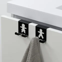 Lot de 2 patères à suspendre métal (H5 cm) Bonhommes Noir