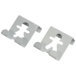 Lot de 2 patères à suspendre métal (H4,8 cm) Bonhommes Blanc