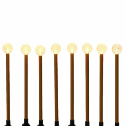 Lot de 8 pics lumineux à piles Sphères LED (H20 cm) Blanc chaud