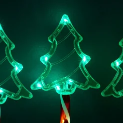 Lot de 5 piquets lumineux à piles 45 LED (H44 cm) Sapins Candy Multicolore