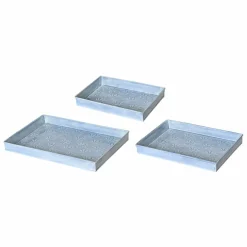 Lot de 3 plateaux décoratifs (34 x 24 cm) Fleurs d'Ésmée Bleu