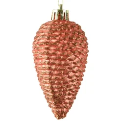 Lot de 6 pommes de pin à suspendre (H8 cm) Alpine Orange