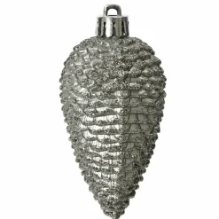 Lot de 6 pommes de pin à suspendre (H8 cm) Alpine Gris marbre