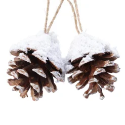 Lot de 2 pommes de pin à suspendre (H6 cm) Pini Naturel