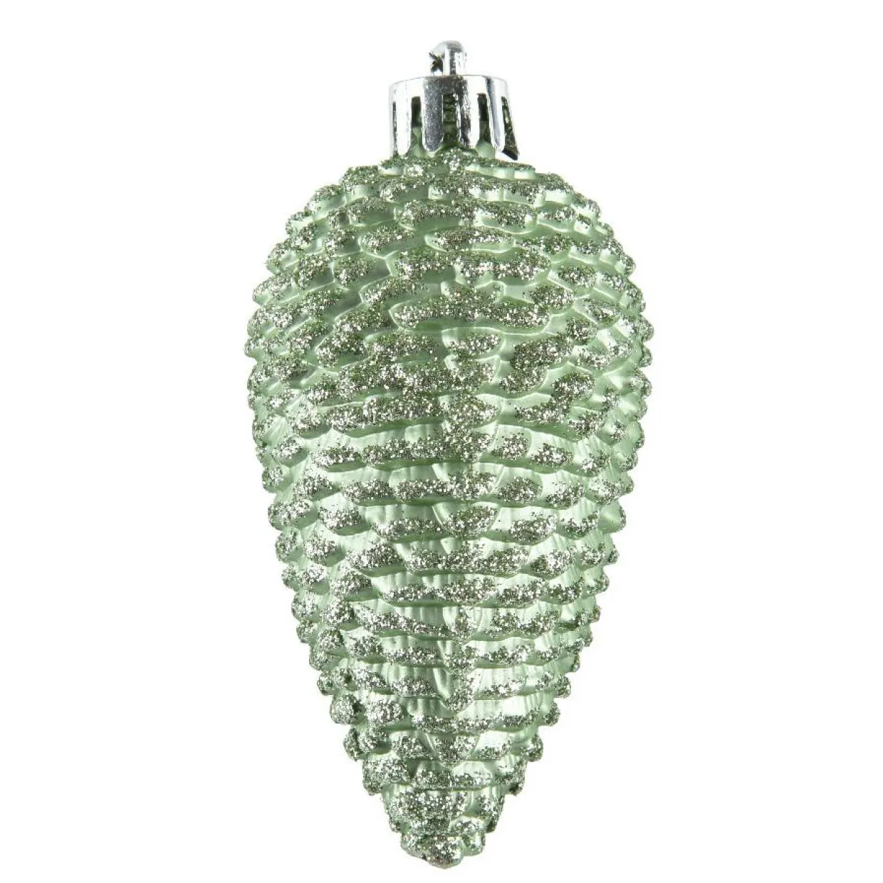 Lot de 6 pommes de pin à suspendre (H8 cm) Alpine Vert Matcha