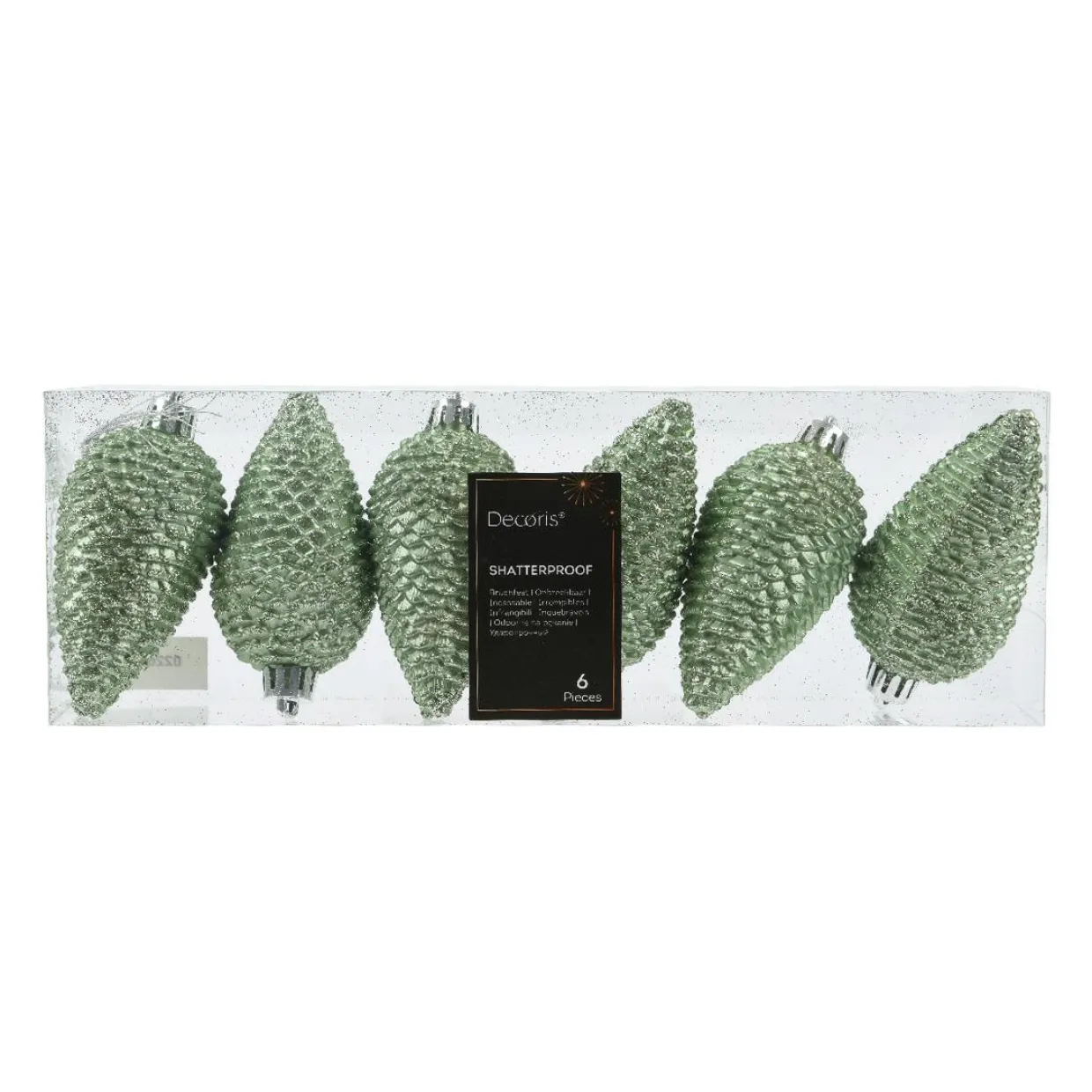 Lot de 6 pommes de pin à suspendre (H8 cm) Alpine Vert Matcha