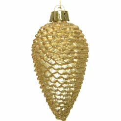 Lot de 6 pommes de pin à suspendre (H8 cm) Alpine Or