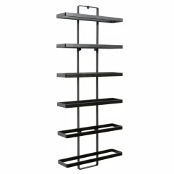 Lot de 2 porte-bouteilles muraux métal 12 emplacements (H139 cm) Léo Noir