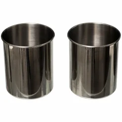 Lot de 2 pots à ustensiles Siao Inox et bambou