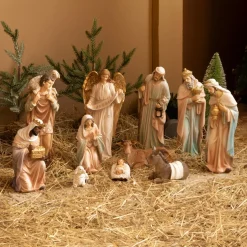 Lot de 11 santons (Hauteur 30 cm) de Jeanne