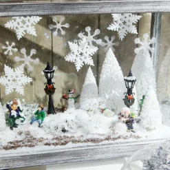 Lot de 9 sapins Blanc pour aménager un village