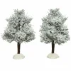 Lot de 2 sapins enneigés (H14 cm) pour aménager un village