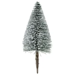 Lot de 4 sapins sur pince (H16-H13 cm) Forêt enchantée Vert enneigé