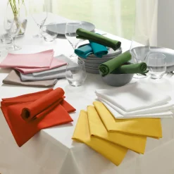 Lot de 3 serviettes coton (40 x 40 cm) Initia Jaune