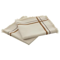Lot de 2 serviettes coton (40 x 40 cm) Ray Beige
