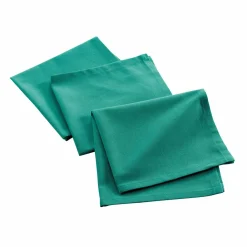 Lot de 3 serviettes coton recyclé (40 x 40 cm) Mistral Vert émeraude