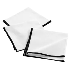Lot de 3 serviettes coton recyclé (40 x 40 cm) Mistraline Blanches