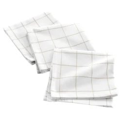 Lot de 3 serviettes coton (40 x 40 cm) Axel Blanc