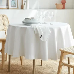 Lot de 3 serviettes de table polyester (40 x 40 cm) Elise Blanches