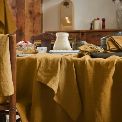 Lot de 3 serviettes lin lavé (40 x 40 cm) Louise Caramel