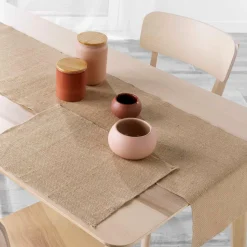 Lot de 2 sets de table jute (33 x 45 cm) Leny Beige