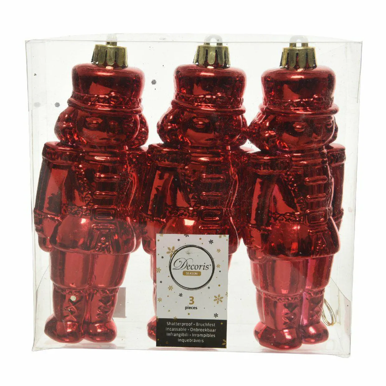Lot de 3 soldats Casse-noisette à suspendre (H14 cm) Gédéon Rouge
