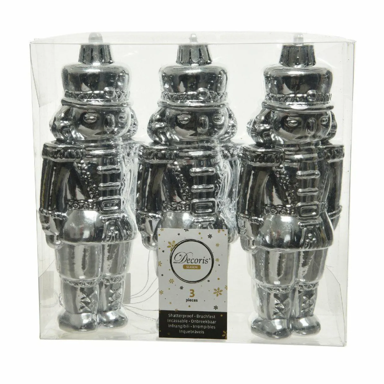 Lot de 3 soldats Casse-noisette à suspendre (H14 cm) Gédéon Argent