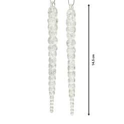 Lot de 2 stalactites à suspendre (H14 cm) Glace Transparent argenté