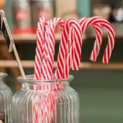 Lot de 6 sucres d'orge à suspendre (H13 cm) Batonnets Rouge