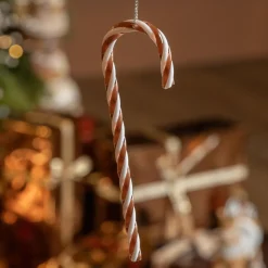 Lot de 4 sucres d'orge à suspendre (H12 cm) Gourmand Brun café