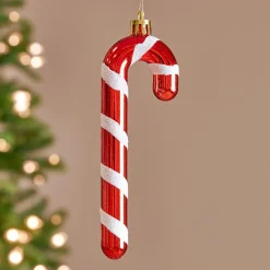 Lot de 6 sucres d'orge à suspendre (H14 cm) Candy Rouge