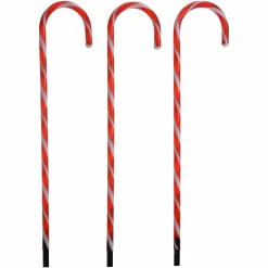 Lot de 6 sucres d'orge lumineux à piles 42 LED (H47 cm) Candy Blanc chaud