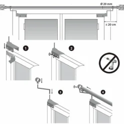 Lot de 2 supports Fix'vit (L180 - D20 mm) Blanc