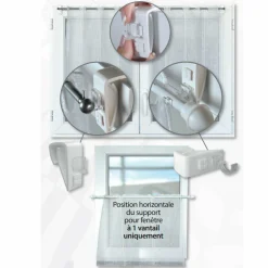 Lot de 2 supports tringle Clip Blanc