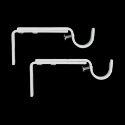 Lot de 2 supports tringles extensibles (L110 - L150 / D20 mm) Jim gouttière Blanc mat