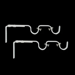 Lot de 2 supports tringles doubles extensibles (L165 - L190 / D20 mm) Jim gouttière Blanc mat