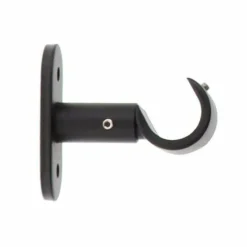 Lot de 2 supports tringles fixes (L50 / D20 mm) Jim gouttière Noir mat