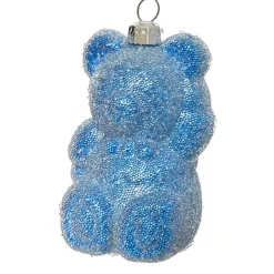 Lot de 2 suspensions de Noël (H9 cm) Ourson en sucre Bleu