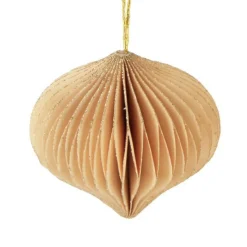 Lot de 9 suspensions de sapin (D60 mm) Fermeture papier magnétique Beige, blanc et or