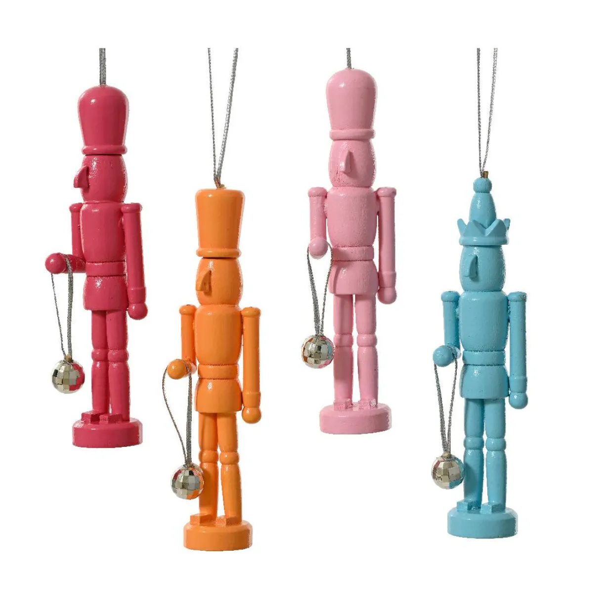 Lot de 4 suspensions en bois (H13 cm) Casse-noisette Multicolore