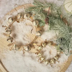 Lot de 2 suspensions en métal (D19 cm) Couronne de clochettes Perle